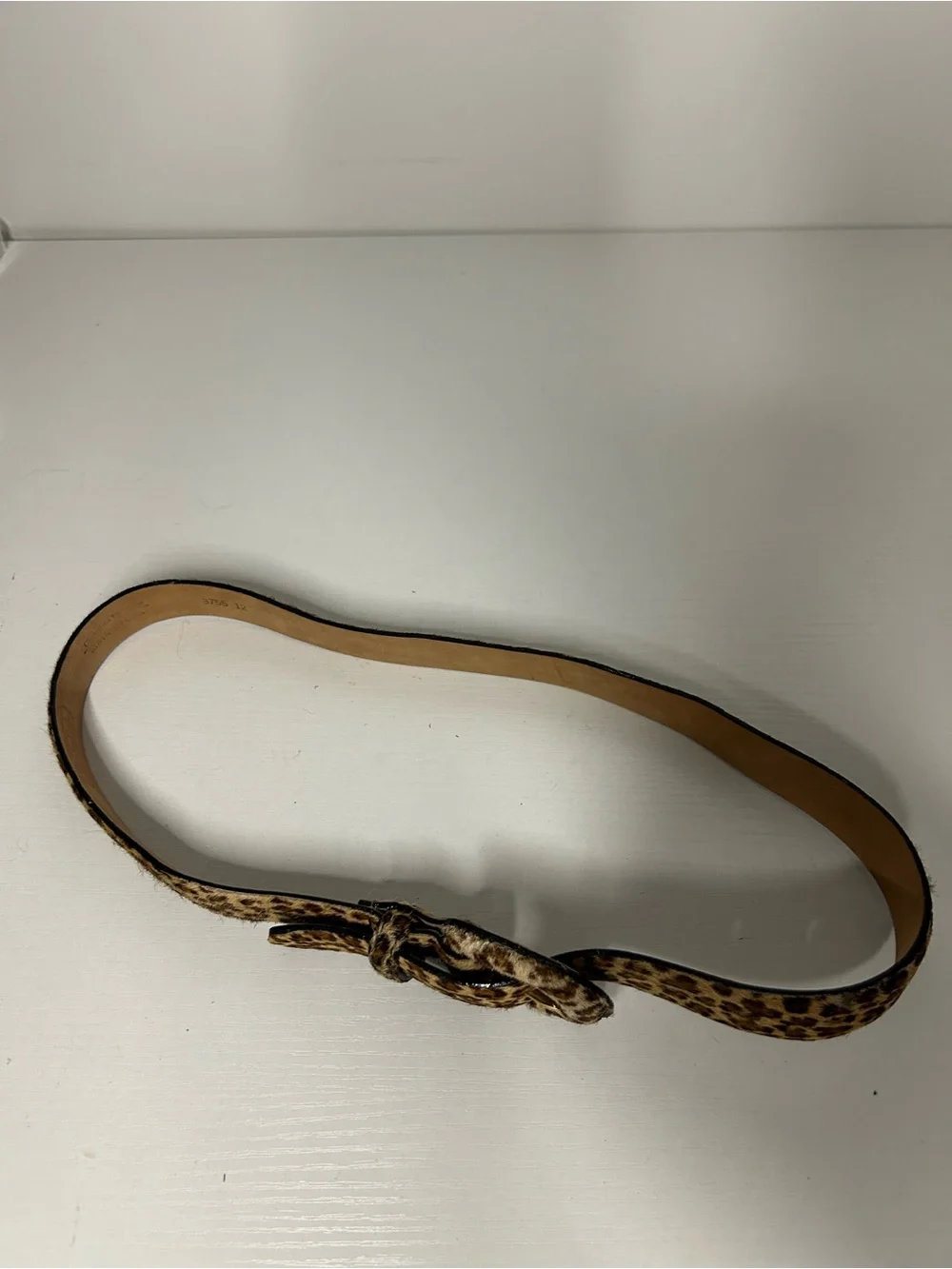 WCM for Neam Marcus ge one leather leopard print belt S